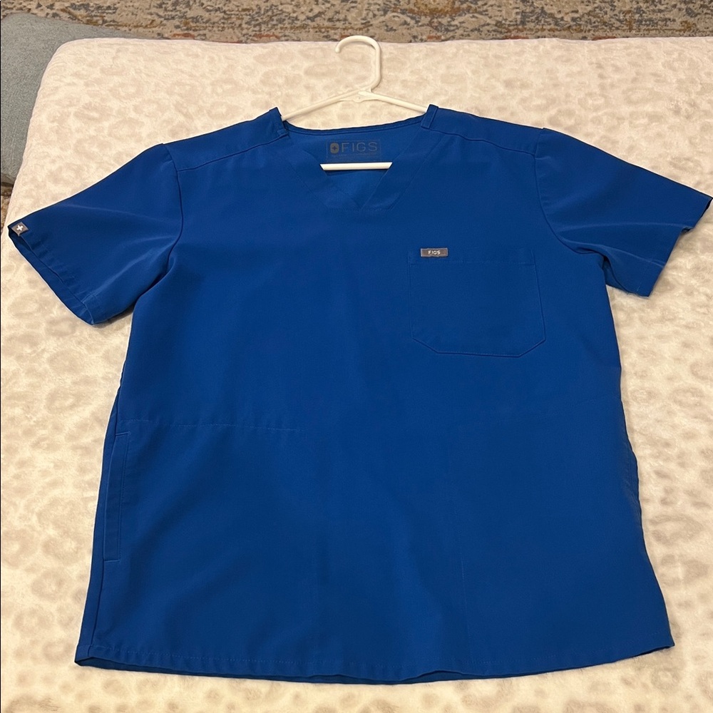 Figs Men's Vivid Blue Short Sleeve Shirt